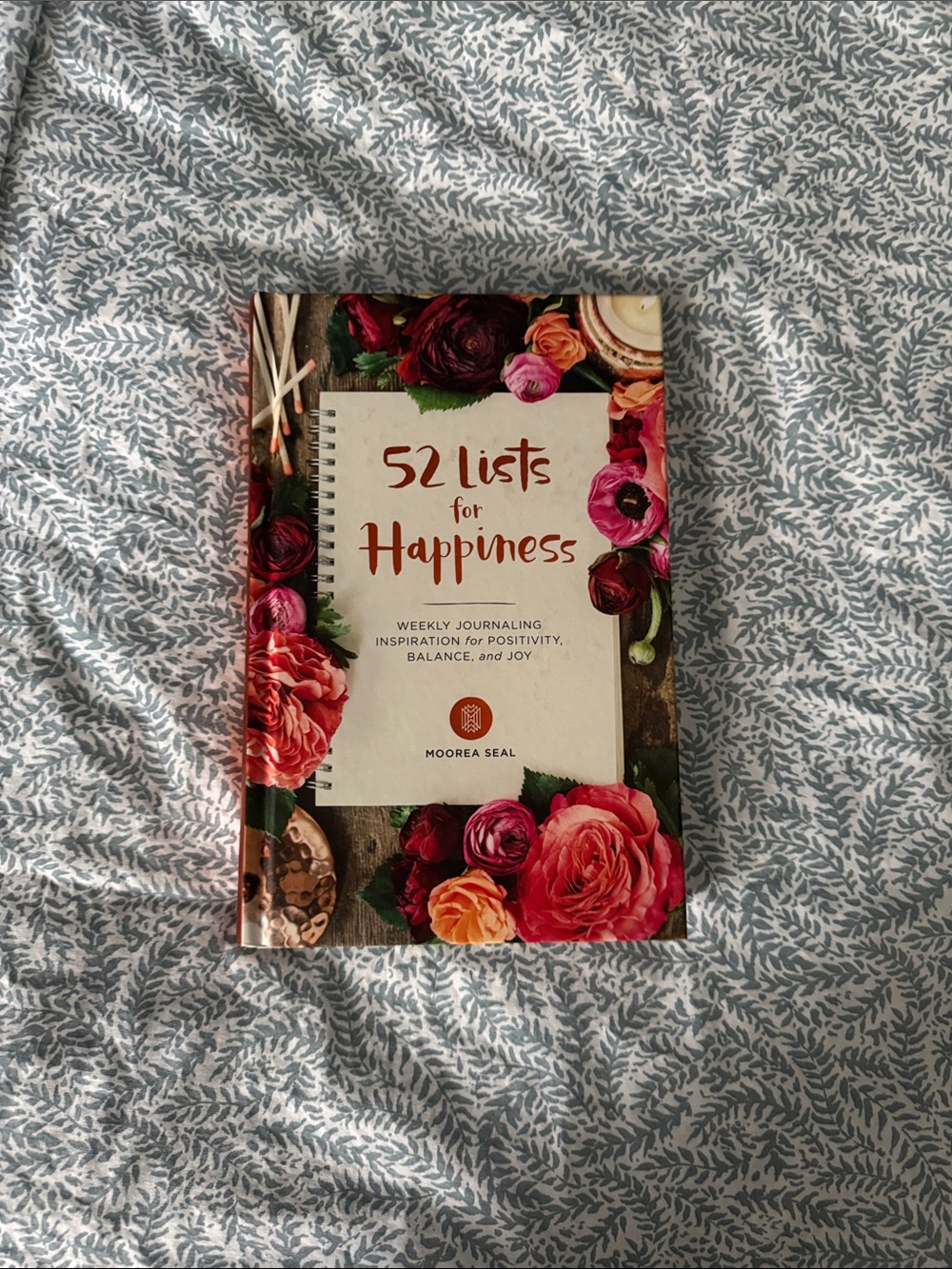 52 Lists for Happiness Journal by Moorea Seal - Floral Cover